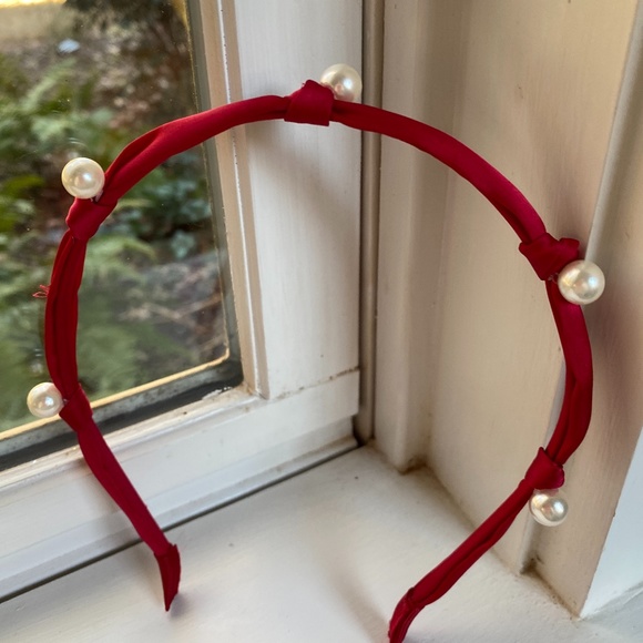 Anthropologie Accessories - Anthropologie Thin Red Pearl Headband